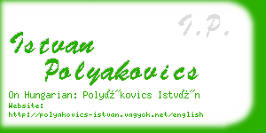 istvan polyakovics business card